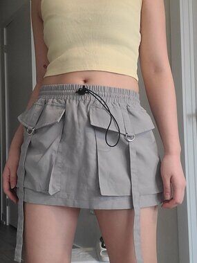 Shein Belted Strap Detail Mini Skort